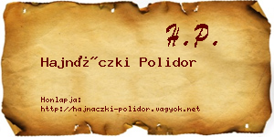 Hajnáczki Polidor névjegykártya